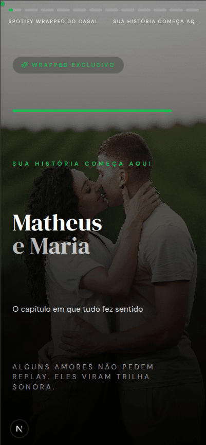 Preview do template Spotify Wrapped